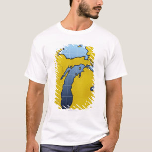Karte von Michigan 2 T-Shirt
