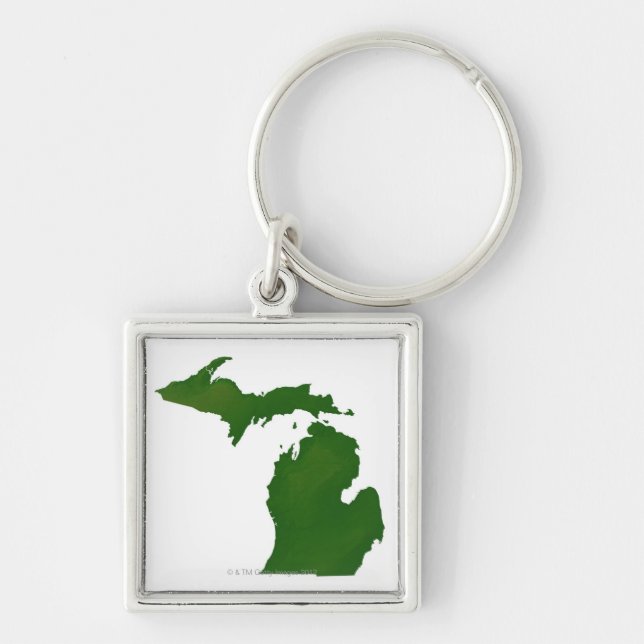 Karte von Michigan Schlüsselanhänger (Vorne)