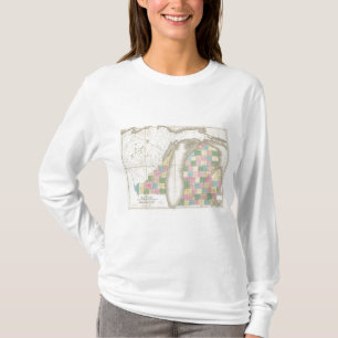 Karte von Michigan u. Teil von Wisconsin-Gebiet T-Shirt