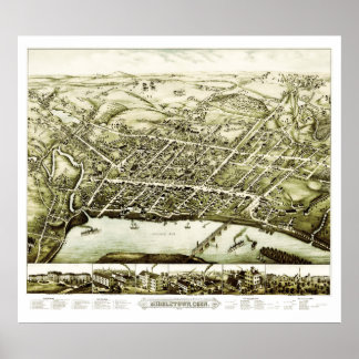Karte von Middletown Connecticut von 1877 Poster
