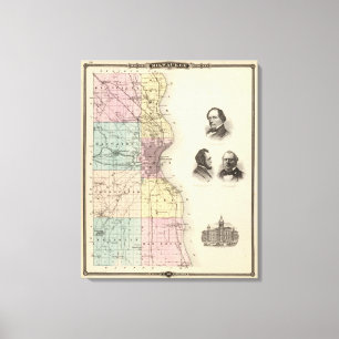 Karte von Milwaukee County, Staat von Wisconsin Leinwanddruck