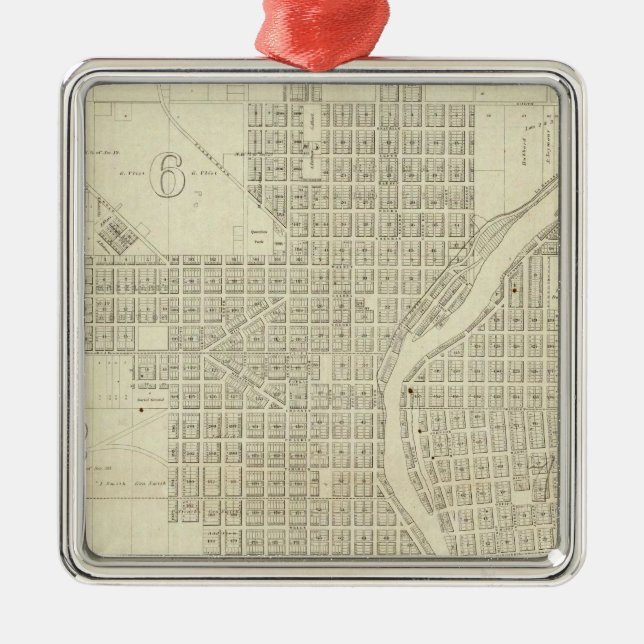 Karte von Milwaukee Silbernes Ornament (Vorne)