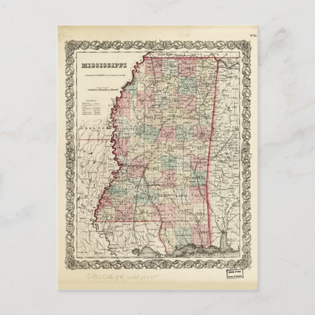 Karte von Mississippi (1855) (Vorderseite)