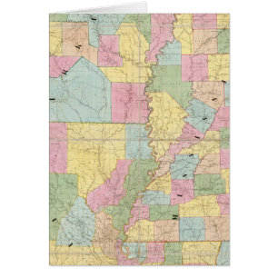 Karte von Mississippi, Louisiana und Arkansas