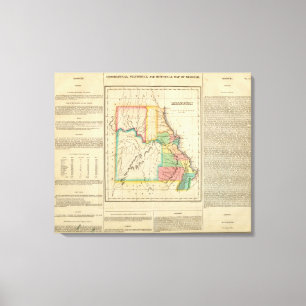 Karte von Missouri Leinwanddruck