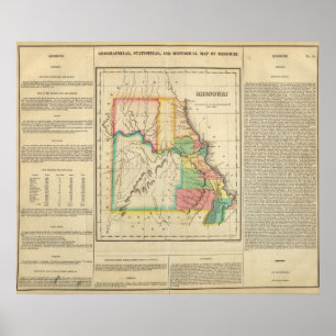 Karte von Missouri Poster