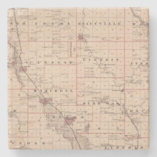 Karte von Mitchell County, Staat von Iowa Steinuntersetzer