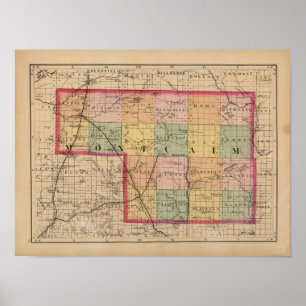 Karte von Montcalm County, Michigan Poster