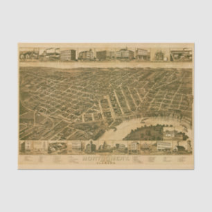 Karte von Montgomery, Hauptstadt Alabama (1887) Seidenpapier