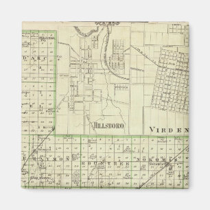 Karte von Montgomery Landkreis, Hillsboro und Vird Magnet