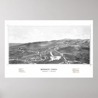 Karte von Moosup, CT von 1889 Poster