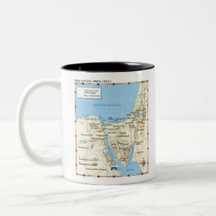 Karte von Moses-Exodus Ägypten und Sinai 1400 bis Zweifarbige Tasse
