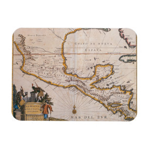 Karte von neuem Spanien New Galizien u. Magnet