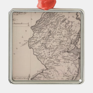 Karte von New-Jersey, 1812 Silbernes Ornament