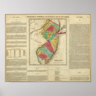 Karte von New Jersey Poster