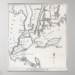 Karte von New York und die Nähe Poster