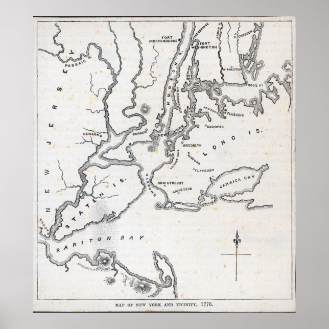 Karte von New York und die Nähe Poster (Vorne)