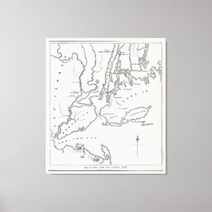 Karte von New York und von Nähe Leinwanddruck