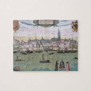 Karte von Nijmegen, von "Civitates Orbis Terrarum"