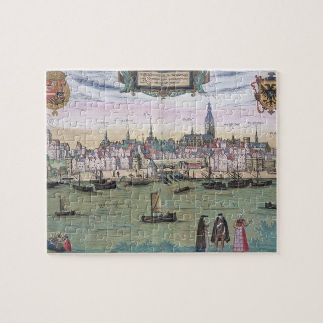 Karte von Nijmegen, von "Civitates Orbis Terrarum" (Horizontal)