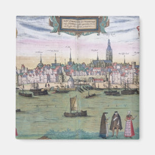 Karte von Nijmegen, von "Civitates Orbis Terrarum" Magnet