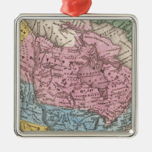 Karte von Nordamerika 2 Ornament Aus Metall
