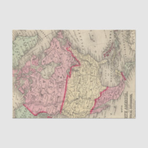 Karte von Nordamerika Seidenpapier