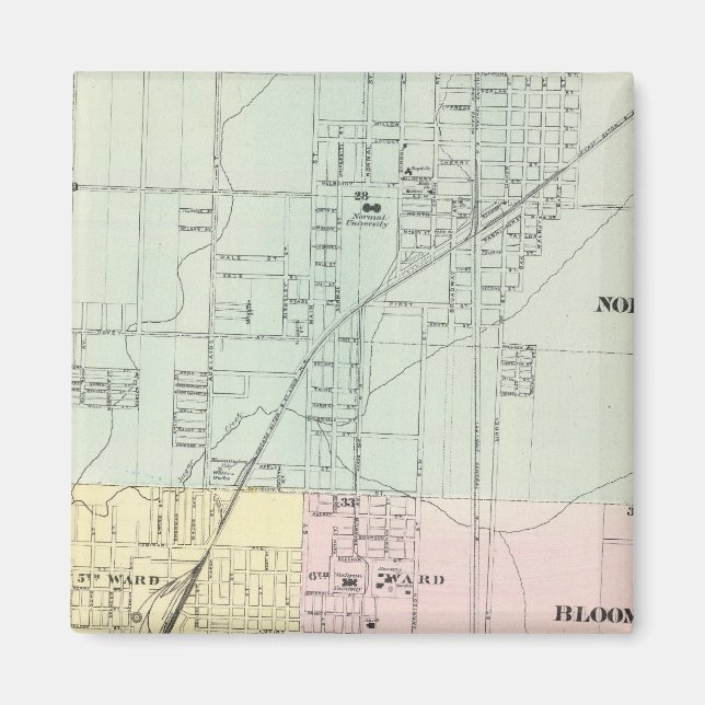 Karte von Normal, Bloomington Magnet (Vorne)