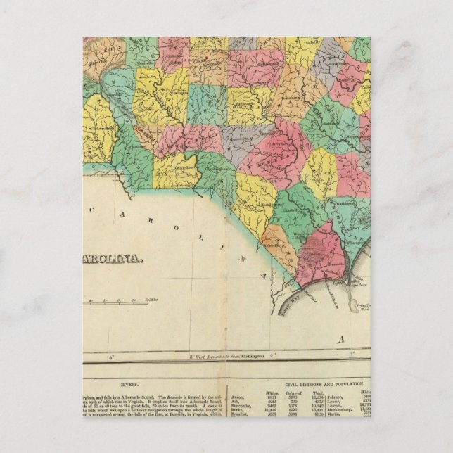 Karte von North Carolina (Vorderseite)