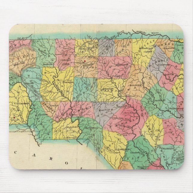 Karte von North Carolina Mousepad (Vorne)