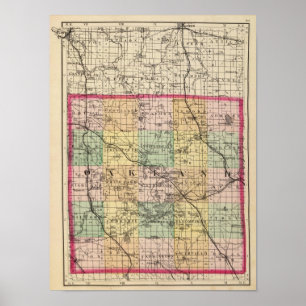Karte von Oakland County, Michigan Poster