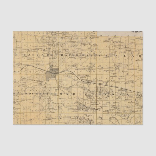Karte von Olmsted County, Minnesota Seidenpapier (Vorderseite)