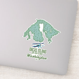 Karte von Orcas Island, Washington, USA Aufkleber
