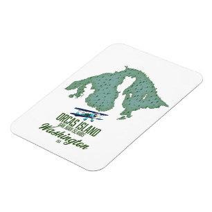 Karte von Orcas Island, Washington, USA Magnet