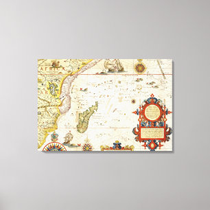 Karte von Ostafrika und von Madagaskar, 1596 Leinwanddruck