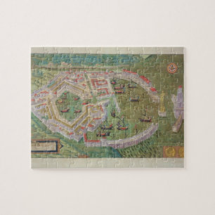 Karte von Ostia, von "Civitates Orbis Terrarum"