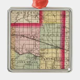 Karte von Ottawa County, Michigan Ornament Aus Metall