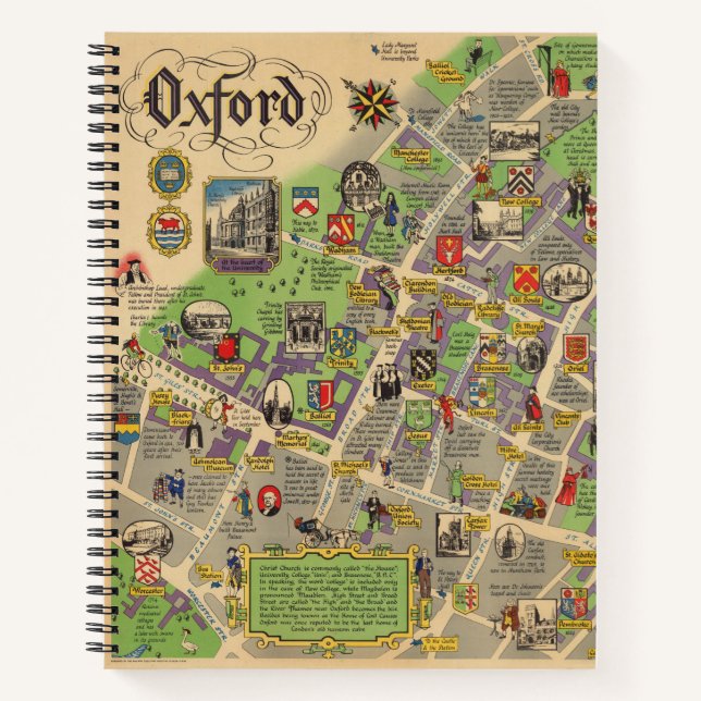 Karte von Oxford, England (Britische Eisenbahn) Notizbuch (Vorderseite)