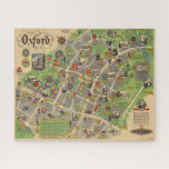 Karte von Oxford, England (British Railways)<br><div class="desc">"Oxford. British Reilways. J.P. Sayer". Pädagogisches Poster-Karte der Stadt Oxford, ab 1949 von J.P. Sagt. Die Karte wurde von British Railways veröffentlicht, um den Eisenbahnverkehr zu fördern. Die wichtigsten Sehenswürdigkeiten, sowie die Figuren in den Kostümen der Epoche, veranschaulichen die Geschichte von Oxford. Alle Unis sind mit kleinen Schwarz-Weiß-Vignettenbildern der Gebäude...</div>