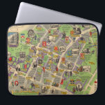 Karte von Oxford, England (British Railways) Laptopschutzhülle<br><div class="desc">"Oxford. British Reilways. J.P. Sayer". Pädagogisches Poster-Karte der Stadt Oxford, ab 1949 von J.P. Sagt. Die Karte wurde von British Railways veröffentlicht, um den Eisenbahnverkehr zu fördern. Die wichtigsten Sehenswürdigkeiten, sowie die Figuren in den Kostümen der Epoche, veranschaulichen die Geschichte von Oxford. Alle Unis sind mit kleinen Schwarz-Weiß-Vignettenbildern der Gebäude...</div>