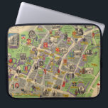 Karte von Oxford, England (British Railways) Laptopschutzhülle<br><div class="desc">"Oxford. British Reilways. J.P. Sayer". Pädagogisches Poster-Karte der Stadt Oxford, ab 1949 von J.P. Sagt. Die Karte wurde von British Railways veröffentlicht, um den Eisenbahnverkehr zu fördern. Die wichtigsten Sehenswürdigkeiten, sowie die Figuren in den Kostümen der Epoche, veranschaulichen die Geschichte von Oxford. Alle Unis sind mit kleinen Schwarz-Weiß-Vignettenbildern der Gebäude...</div>