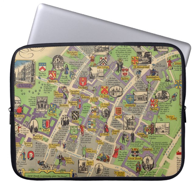 Karte von Oxford, England (British Railways) Laptopschutzhülle (Vorderseite)