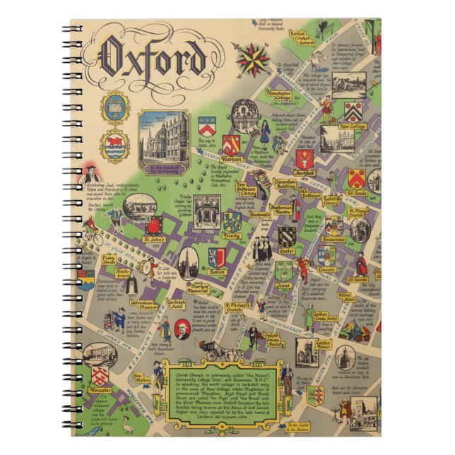 Karte von Oxford, England (British Railways) Notizblock (Vorderseite)