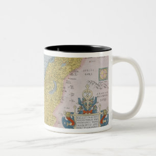 Karte von Palästina Zweifarbige Tasse