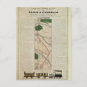 Karte von Paris bis St. Germain Railway, durch