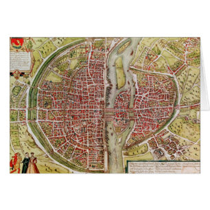 Karte von Paris von 'Civitates orbis terrarrum