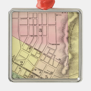Karte von Parkersburg, West Virginia Silbernes Ornament