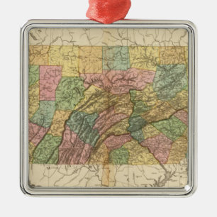 Karte von Pennsylvania und von New-Jersey Ornament Aus Metall