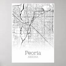 Karte von Peoria - Arizona - Stadtplan Poster