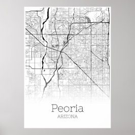 Karte von Peoria - Arizona - Stadtplan Poster